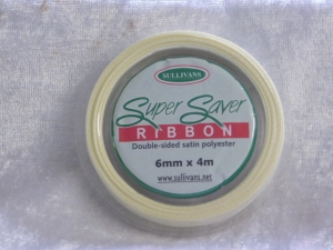 6mm x 4m Double Sided Satin Ribbon Baby Lemon